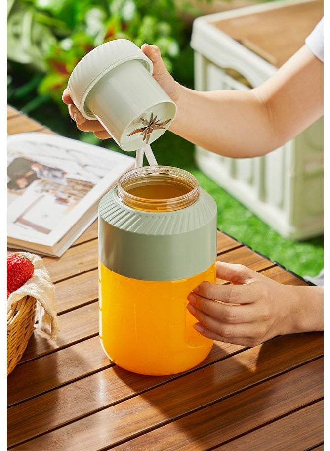 HOMESTAR Tea Green Multifunctional Electric Juicer Cup | Large Capacity Portable Blender (500ml) | Ultra-Quiet 12000 RPM 5-Blade System | Includes Juicing Lid + Drinking Lid + Straw + Hand Strap | 304 Stainless Steel Body | One-Touch Cleaning | Perfect For Gym/Office/Travel - Image 5