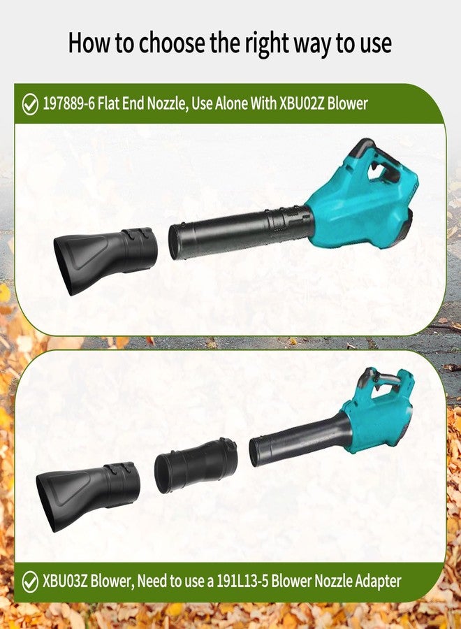 DECKMAN 191L13-5 191B21-6 Blower Nozzle Adapter & 197889-6 Flat End Nozzle Attachment Kit for Makita X2 36V Hand held Blower, for XBU02Z XBU03 DUB362 Blower Narrow end profile, increasing air velocity - Image 2