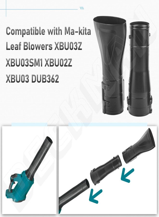 DECKMAN 191L13-5 191B21-6 Blower Nozzle Adapter & 197889-6 Flat End Nozzle Attachment Kit for Makita X2 36V Hand held Blower, for XBU02Z XBU03 DUB362 Blower Narrow end profile, increasing air velocity - Image 4