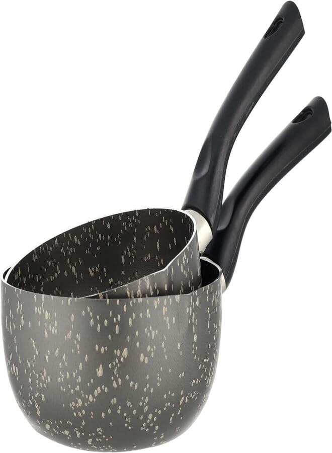 Lazord granite casseroles set (2 piece, 14/16, black)