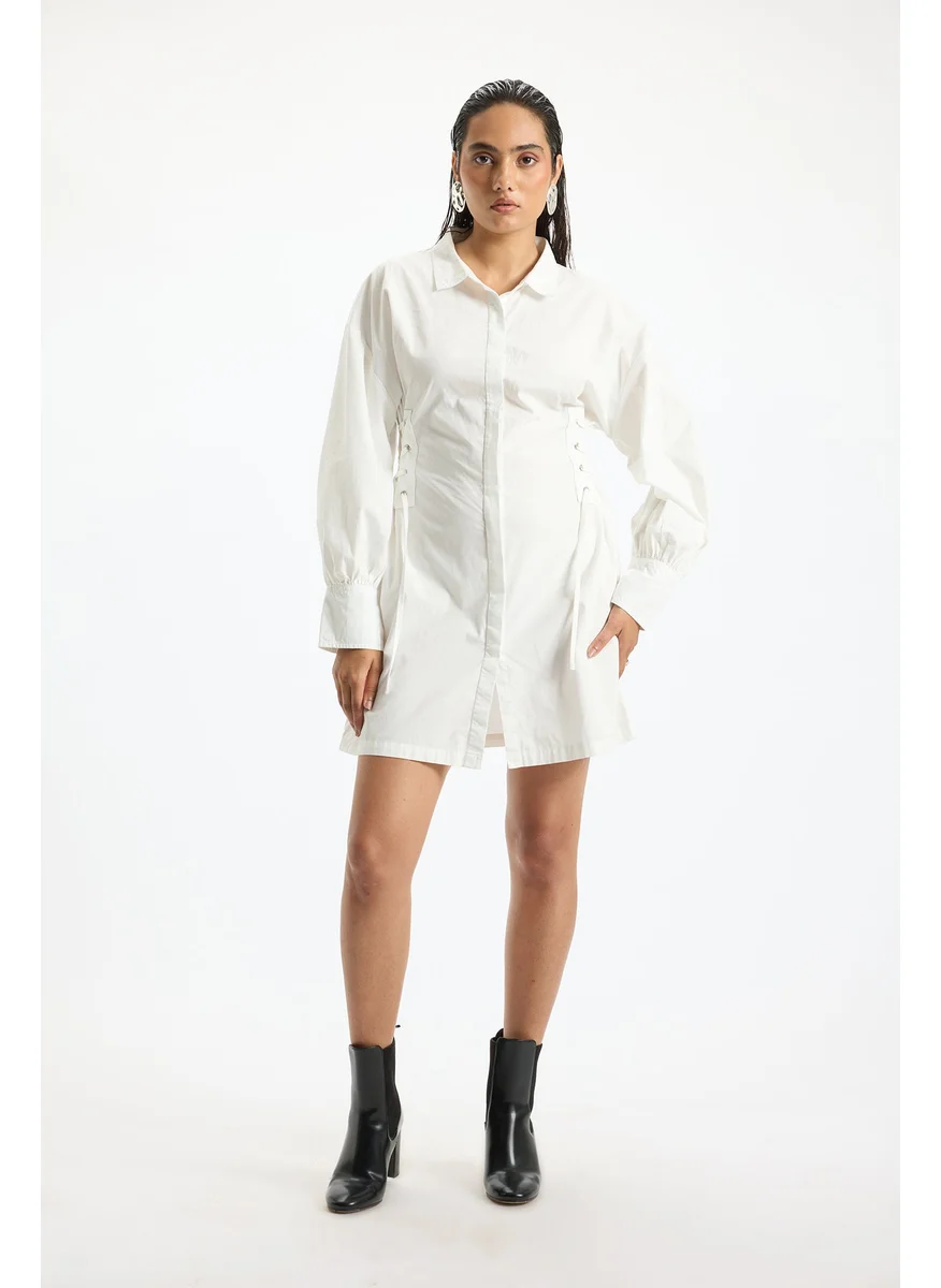 Virgio Virgio Cuffed Sleeves Shirt Dress