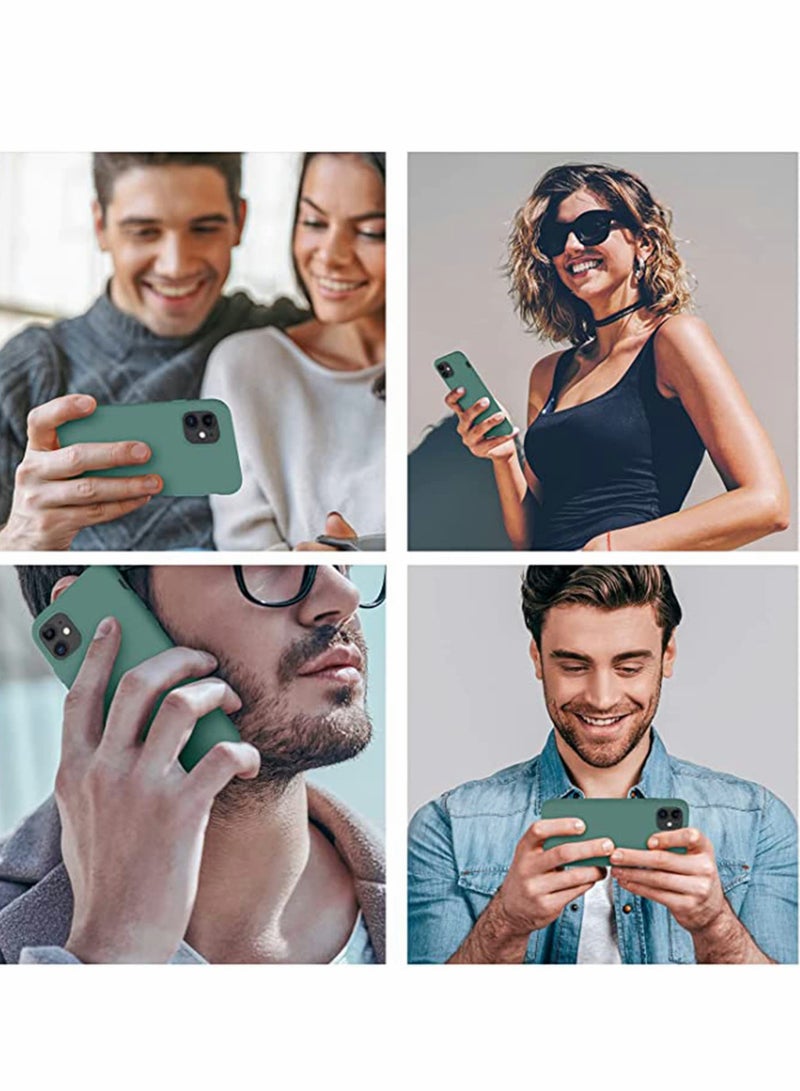 for iPhone 11 Case Silicone Ultra Slim Shockproof Phone Case with Soft Anti-Scratch Microfiber Lining Lightweight Full Protective Back Cover (6.1 inches Midnight Green)
