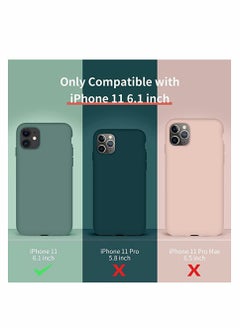 Excefore for iPhone 11 Case Silicone Ultra Slim Shockproof Phone Case with Soft Anti-Scratch Microfiber Lining Lightweight Full Protective Back Cover (6.1 inches Midnight Green)  - Image 5