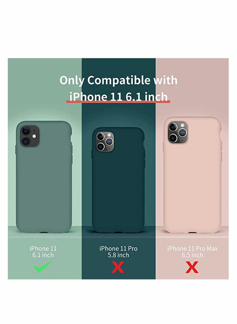 for iPhone 11 Case Silicone Ultra Slim Shockproof Phone Case with Soft Anti-Scratch Microfiber Lining Lightweight Full Protective Back Cover (6.1 inches Midnight Green)