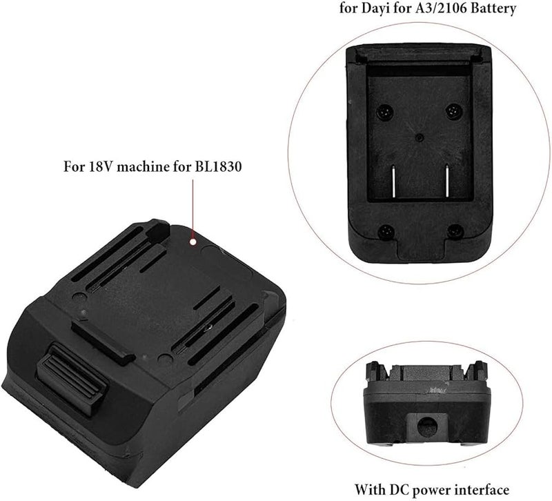 Battery Adapter 18V to 20V Converter for Dayi A3 2106 Tools Compatible with BL1830 BL1840 BL1850 Li ion Battery for 2106 Battery - Image 4