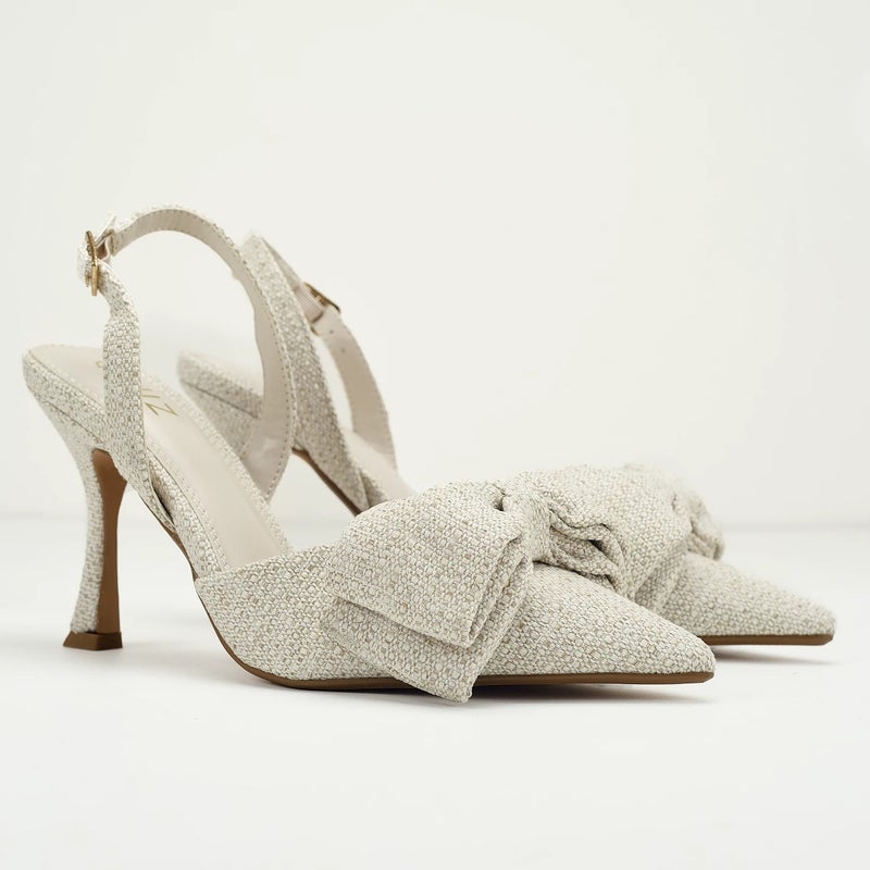 Women's Pointed Toe Ultra High Heel Bow Sandals - Image 2