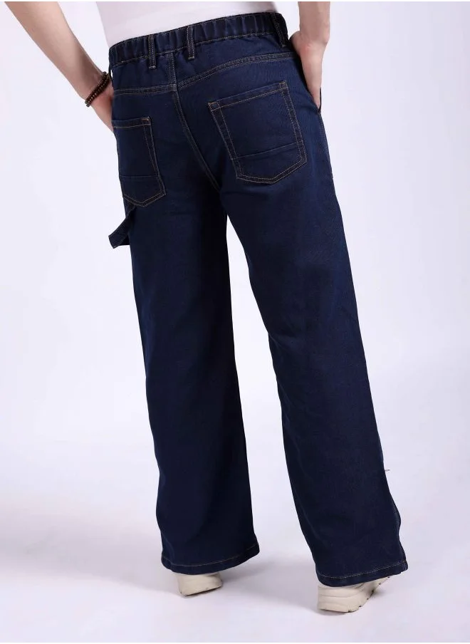 The Indian Garage Co Men Baggy Solid Mid-Rise Stretchable Jeans