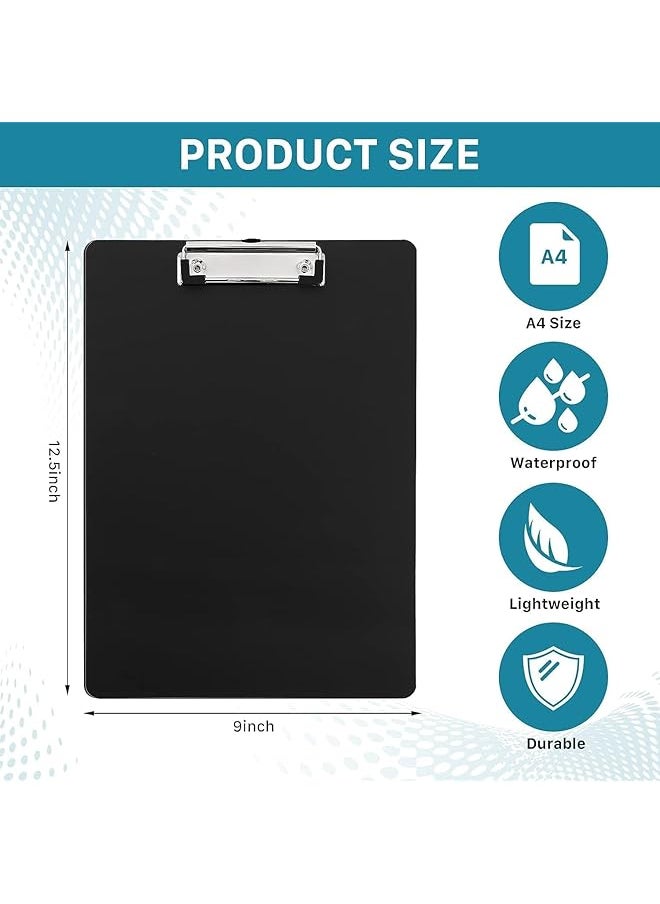 X spring Plastic Clipboard 6 Pack A4 Clipboard With Low Profile Clip Hangable Black Clipboard Holder Acrylic Clip Board For Students Teacher Doctor Nurse Office Clerk  - Image 5