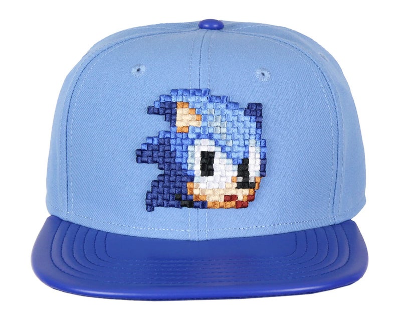 Bioworld Sonic The Hedgehog 8-Bit Pixel Sonic Speed Snapback Hat Blue - Image 2