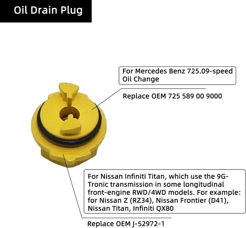 DPTOOL Metal Transmission Oil Filling Tool Compatible with Mercedes Benz 725.0 9-Speed Oil Change Transmission Filler Tool Adapter Replace 725 589 02 90 00, 725 589 00 90 00 - Image 3