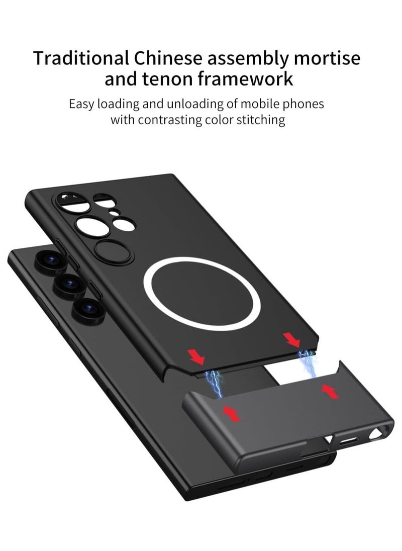Case Compatible with Samsung S24u Phone Case, Galaxy S24 Ultra Wireless Magnetizing Case, S24 Contrasting Model