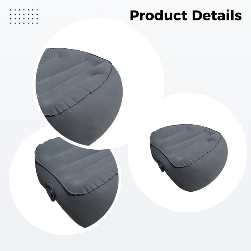 Side Sleeper Pillow, Inflatable Leg Support, Heart Shape, 8.9X9.8X5.9 Inch, Gray Design - Image 4