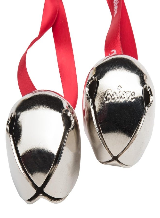 Bevin Bells Believe Sleigh Bells Ornament (3-Pack) | 1.5" Made of Steel | Hanging Bells with a Red Satin Believe Ribbon & Red Velvet Bag | Great Tone | Xmas Gift or Stocking Stuffer | Made in USA - Image 5