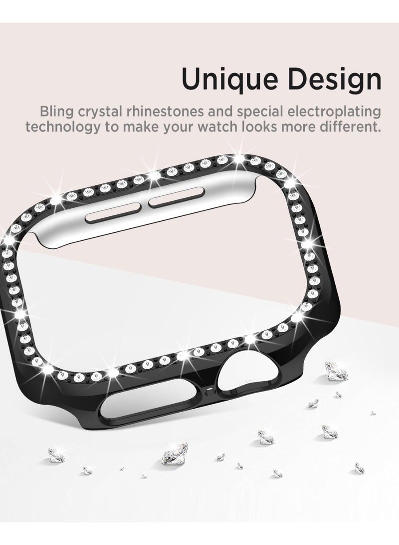 Case for Apple Watch Series 10 46mm, Hard PC Frame Case, Double Row Crystal Diamonds Bumper Cover for Women Girls, Slim Protective Case for Apple Watch 46mm - Image 5
