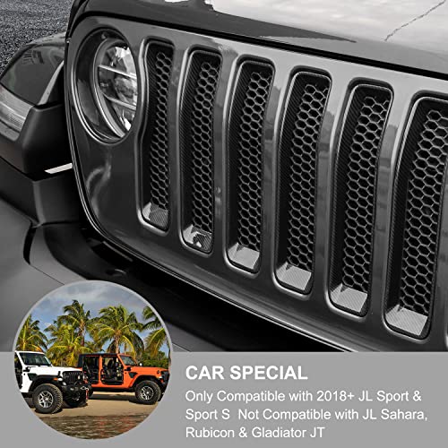 JeCar Grille Inserts & Headlight Cover for 2018-2023 Jeep JL Sport & Sport S ONLY (Matte Black) - Image 2