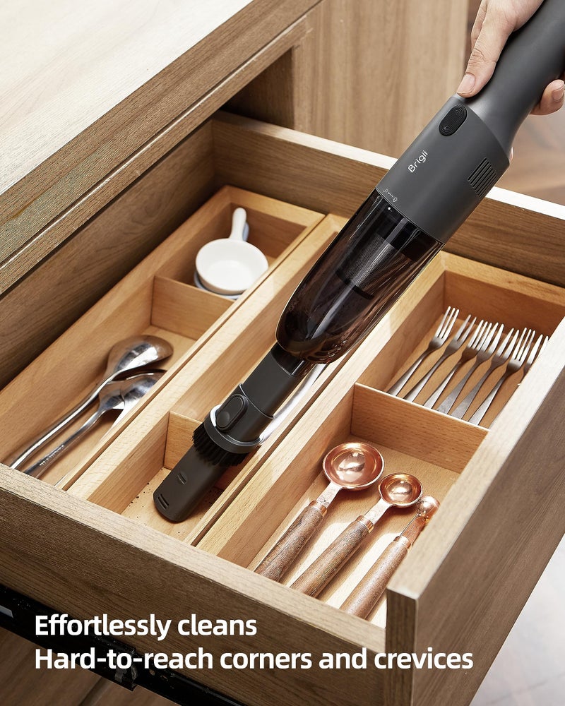 Brigii مكنسة بريجي كريفيس بمحرك DC بدون فرش، مكنسة صغيرة، مكنسة يدوية لاسلكية، خفيفة الوزن 0.83 رطل، قابلة للشحن عبر USB-C - MX20 - Image 2