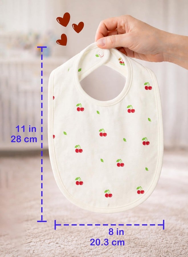 Kidbea Organic Cotton Baby Bib, Adjustable Snap Closure Soft Absorbent Feeding Bibs Apron for Newborns & Infants Child With Cute Prints | Reusable Baby Essential (Pack of 4) - Image 2