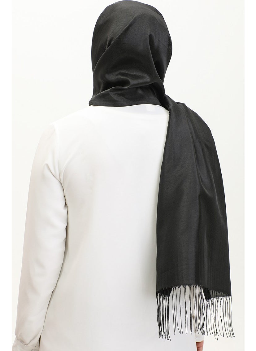 Tassel Taffeta Shawl 1267-02 Black