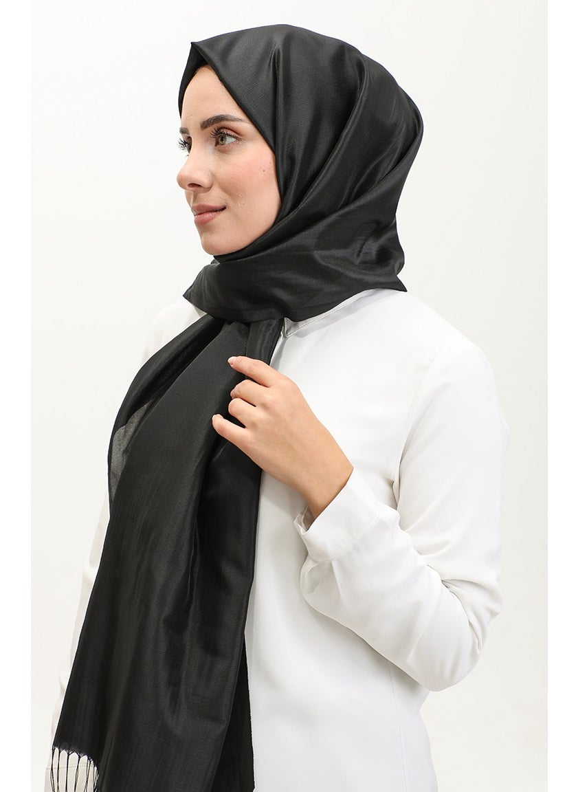 Tassel Taffeta Shawl 1267-02 Black
