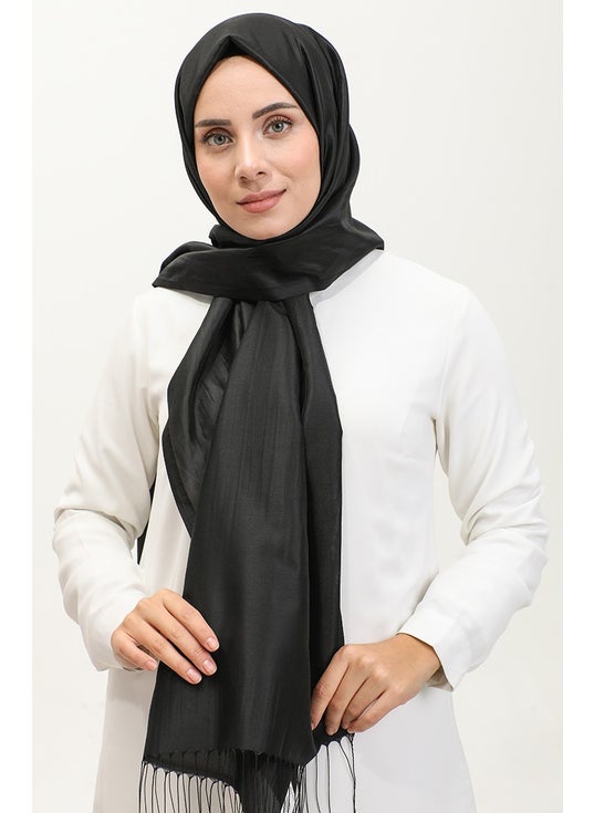 Tassel Taffeta Shawl 1267-02 Black