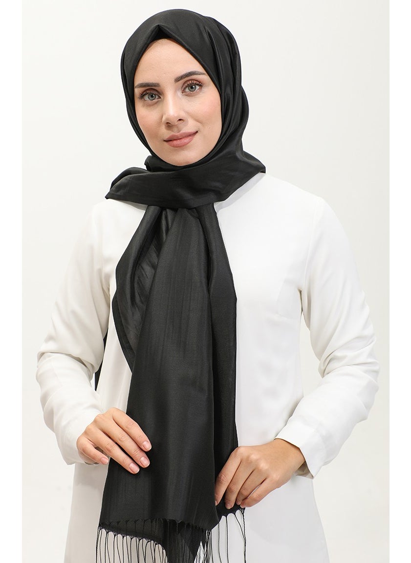 Tassel Taffeta Shawl 1267-02 Black