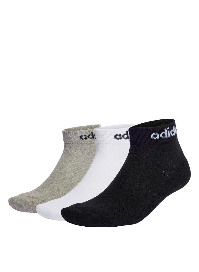Linear Ankle Cushioned Socks 3 Pairs