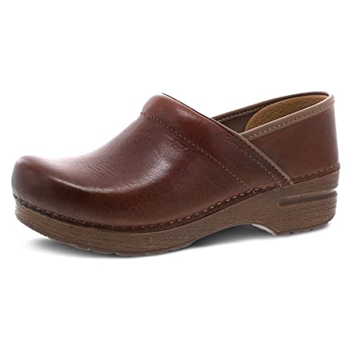 Dansko Women’s Professional Slip-On Clogs –Rocker Sole and Arch Support for Comfort-Ideal for Nursing, Food Service, Healthcare Saddle Full Grain 6.5-7 M US - Image 1