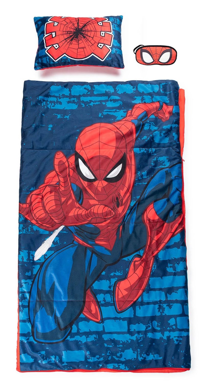 Jay Franco Marvel Spiderman Zaap 3 Piece Plush Sleepover Set - Image 1