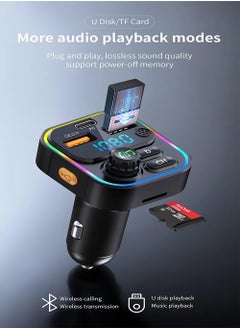 X-level Wireless MP3 Player Car Charger with Multifunctional Colorful Lights,Fast Charging PD,Supports ≤36V Operating Voltage,Plug-in Power Mode and Includes Wireless Functionality  - Image 1