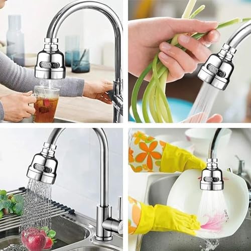 KAMAL SPR-0786 360° Rotatable Kitchen Faucet Sprinkler – Water-Saving Foam Flow, Fits 22mm & 24mm Aerators | Built-in Installation | Set of 1 - Image 2