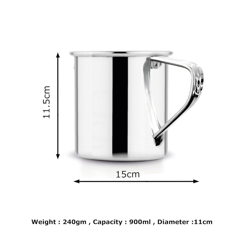 Prabha Stainless Steel Multipurpose 500 ml Camping Mug for Bathroom Shower Home - Strong and Sturdy - Image 3