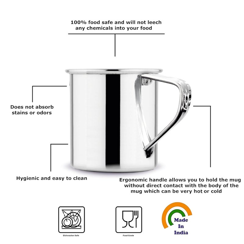 Prabha Stainless Steel Multipurpose 500 ml Camping Mug for Bathroom Shower Home - Strong and Sturdy - Image 4