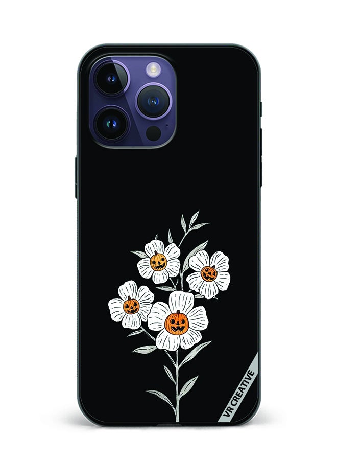 VR CREATIVE Protective Case Cover For Apple iPhone 15 Pro Max Halloween Flower Design Multicolour - Image 1