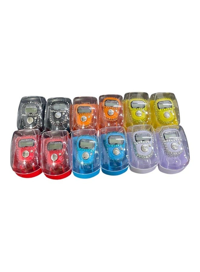 12 Piece Electronic Digital Finger Counter Set, Multi-Color Crystal Design - Image 2