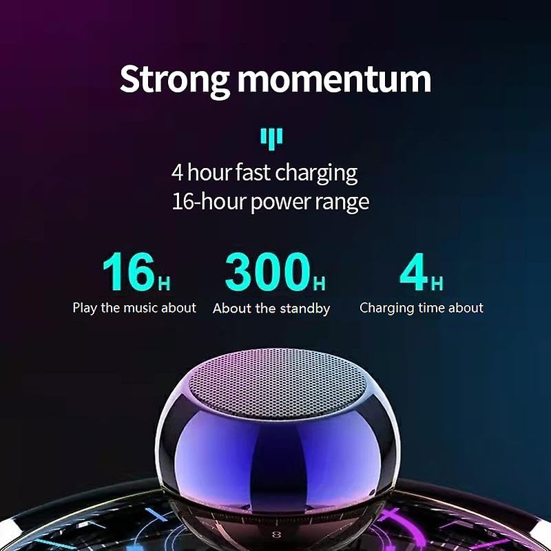 INEFABLE Mini Boost 4 Bluetooth Speaker 4D Mini Electroplating Round Steel Speaker - Multicolor - Pack of 1 - Image 2