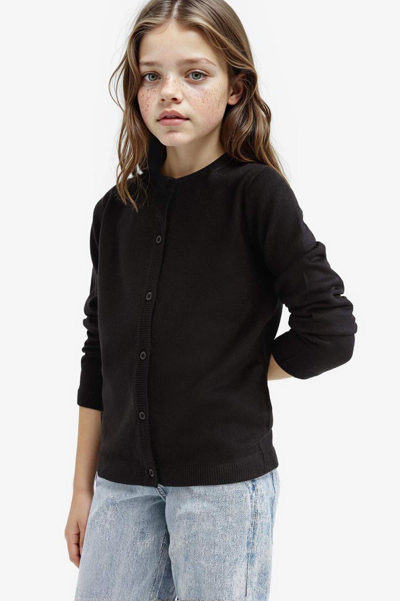 DeFacto Girl Crew Neck Button Down Knit Cardigan - Image 3