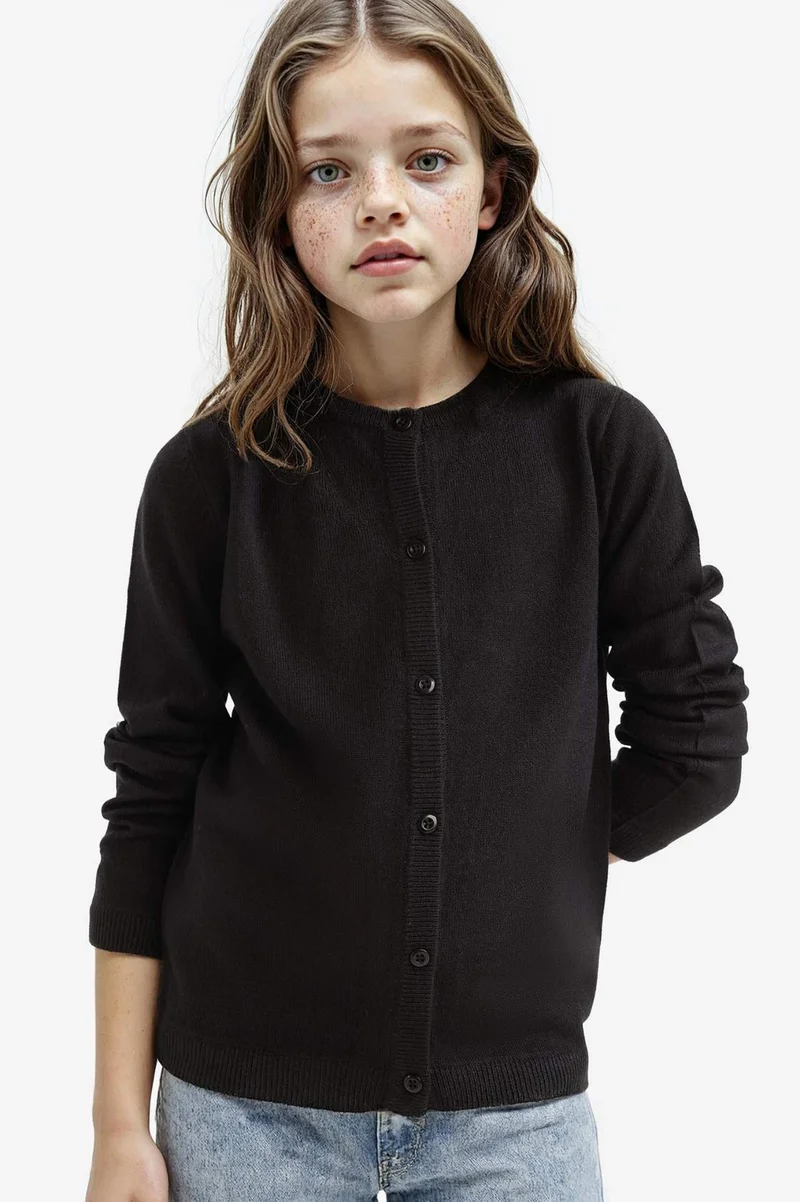 DeFacto Girl Crew Neck Button Down Knit Cardigan