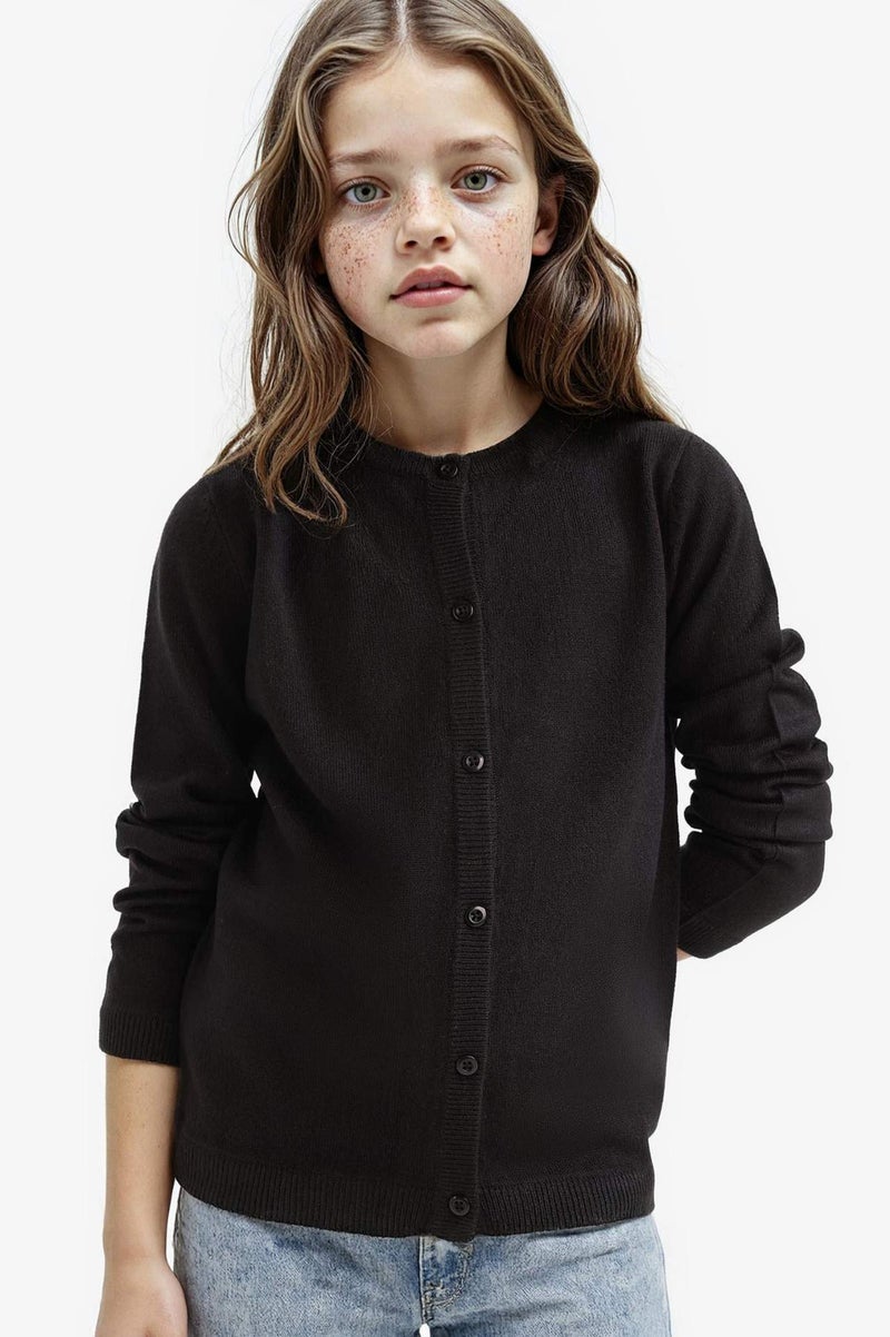 DeFacto Girl Crew Neck Button Down Knit Cardigan - Image 1