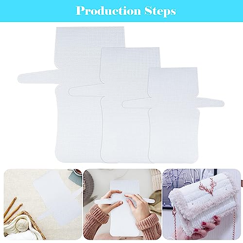 Allazone 58 PCS Clear Plastic Mesh Canvas Sheets for Embroidery, Plastic Mesh Sheets Plastic Canvas with 12 Color Acrylic Yarn for DIY Sewing Bag - Image 5