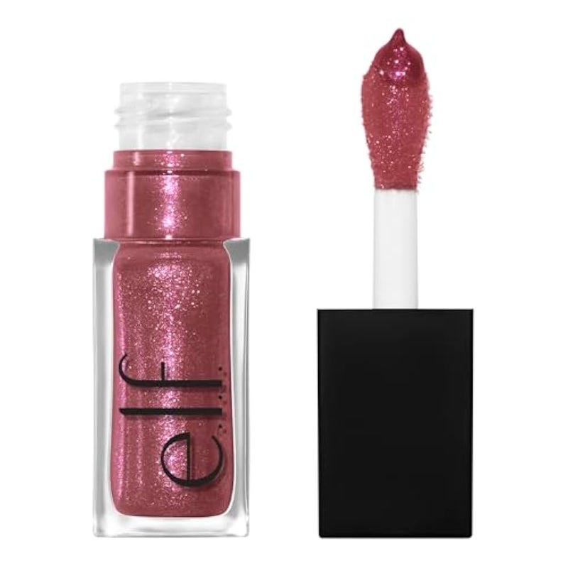 elf e.l.f. Glow Reviver Lip Oil Glimmer, Nourishing Tinted Lip Oil For A High-Shine Finish, Infused With Jojoba Oil, Vegan & Cruelty-Free, Divine Wine - Image 1