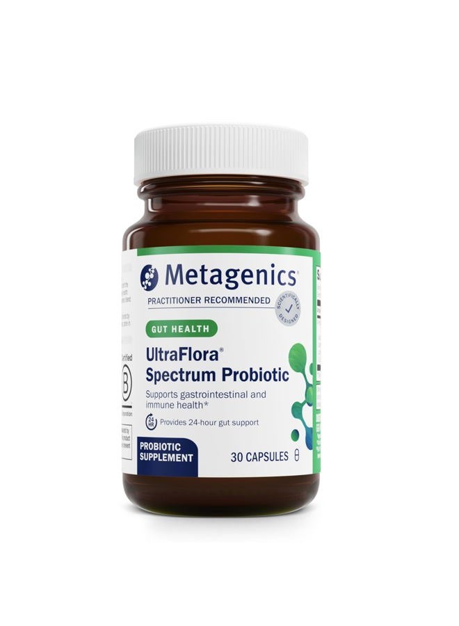 Metagenics UltraFlora Spectrum - Digestive & Immune Health Supplement* - Daily Probiotic - Non-GMO & Gluten-Free - 30 Capsules - Image 1