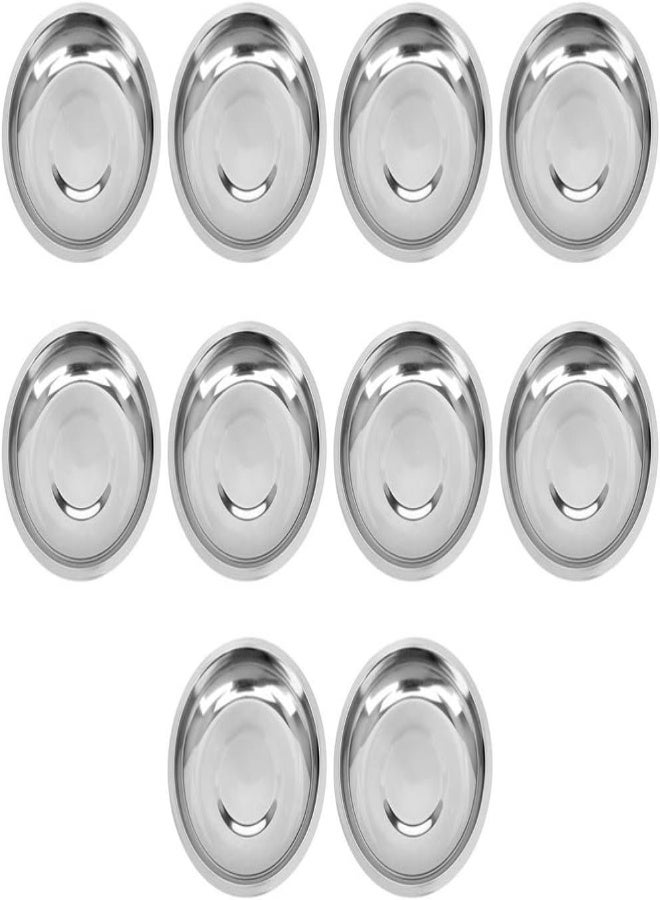 AKDC Yarnow 10Pcs Stainless Steel Dip Bowls Small Seasoning Dishes Saucers Bowl Sushi Dipping Bowl Mini Appetizer Serving Plates Fruit Plates Dish (8Cm)  - Image 5