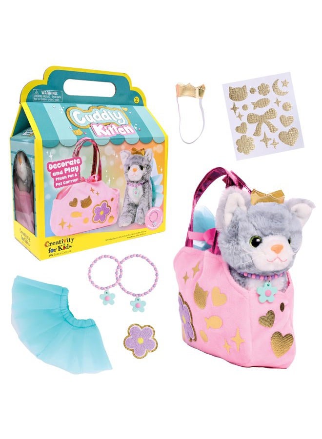 Creativity for Kids Cuddly Kitten Plush Toy - Kitty Stuffed Animal and Pet Carrier Purse , Pink - Image 1