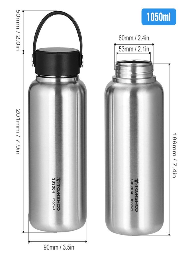 HUIOP 1050ml Stainless Steel Leak Proof Sports Water Bottle for Fitness, Running, Yoga, Hiking - Image 2