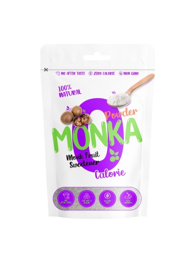 Monka Monk Fruit Sweetener Powder – Zero Calorie Natural Sugar Substitute | Keto & Diabetic Friendly Sweetener | Low Glycemic Sugar Alternative for Coffee, Tea, Baking & Cooking - Image 1