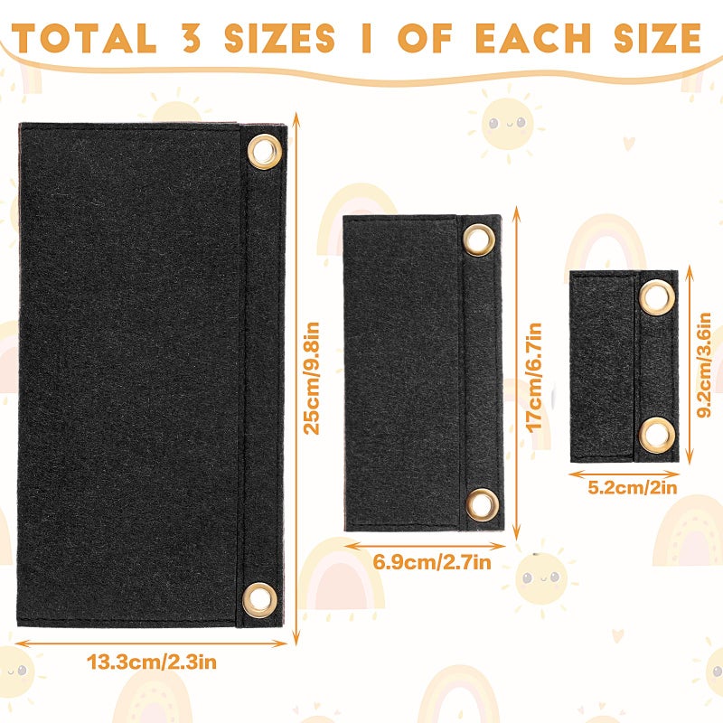 Prasacco 3 Pcs Purse Insert Organizer Purse Dividers For Inside Purse Wallet Insert Organizer Pouch Felt Purse Organizer Insert for Handbags Crossbody, Black - Image 2