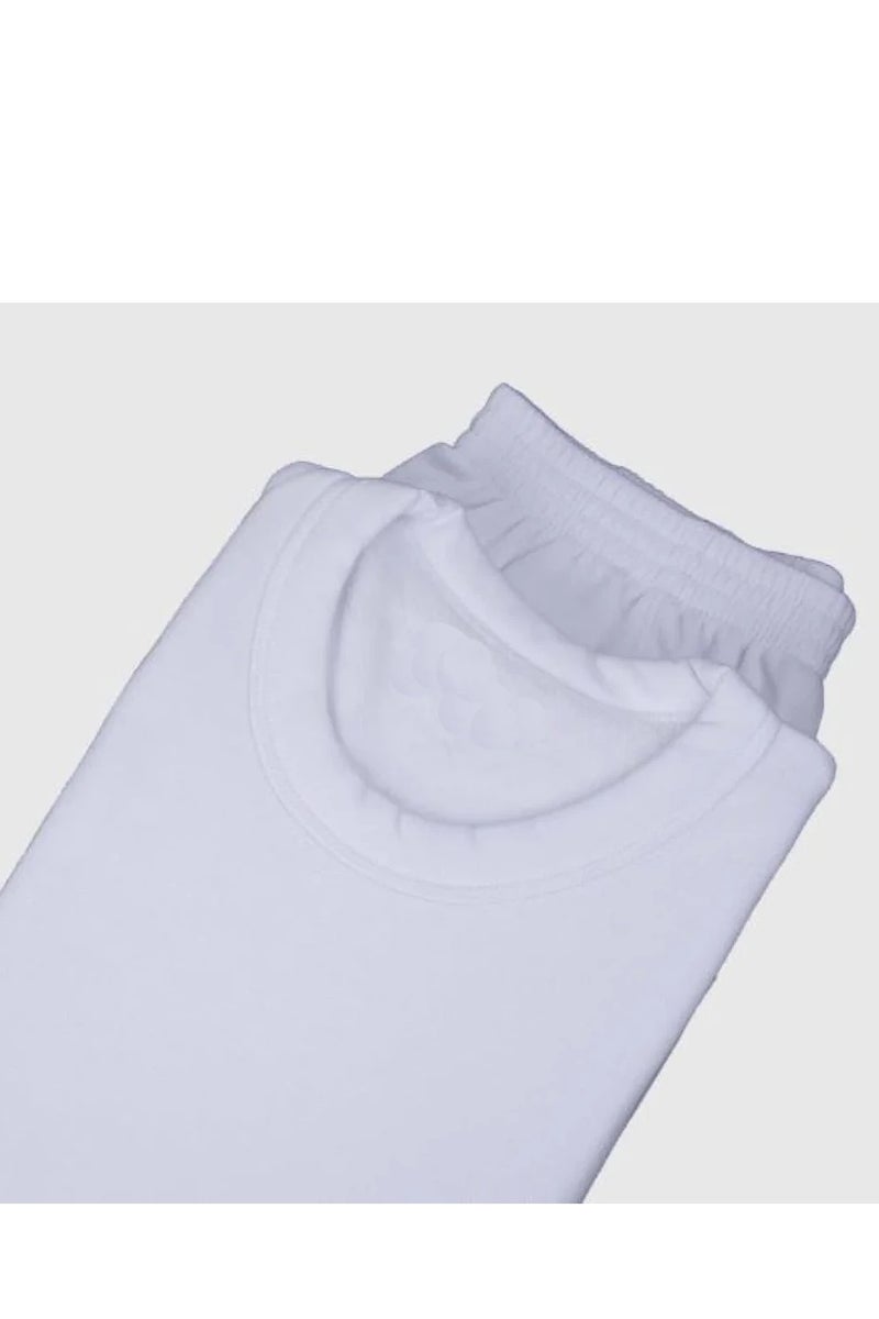 Men's Drosh Fur Pajama Set, Long Sleeve White T-shirt and Pants  - Image 2