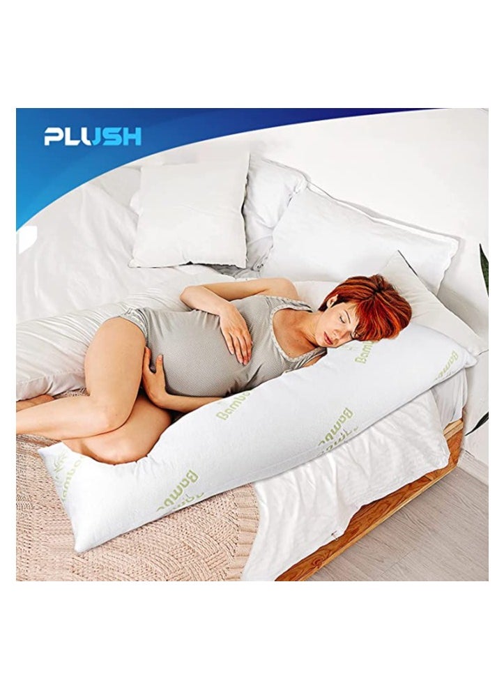 Plush PLUSH Full Body Pillow for Adults Removable Zippered Bamboo Cover Breathable Cooling Bed Pillow for Side Sleepers Long Pillow for Full Body Support  - Image 4