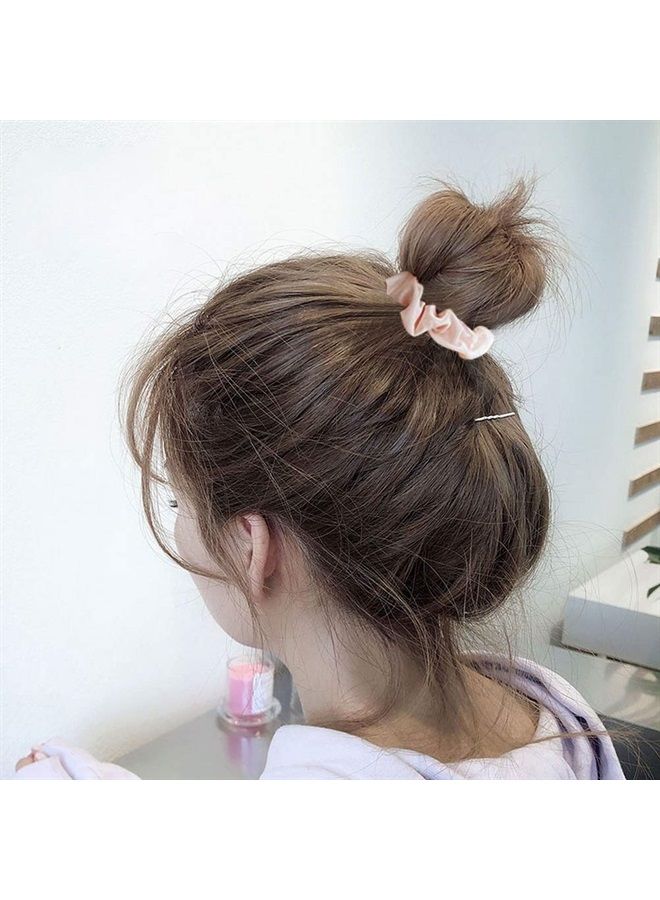 Pengxiaomei 12 قطعة من أربطة الشعر المرنة من الساتان، أربطة شعر حريرية مريحة، أربطة شعر رفيعة، حبال مرنة، حوامل ذيل حصان للنساء والفتيات، هدايا إكسسوارات الشعر - Image 3