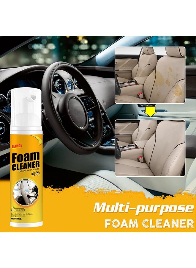 EELHOE Multifunctional Car Foam Cleaner 150ml, No Flushing Car Interior Cleaning, Grease-Free Cleaner All Purpose Foam Cleaner Spray, Lemon Flavor for Car and Home Cleaning Solution - Image 4